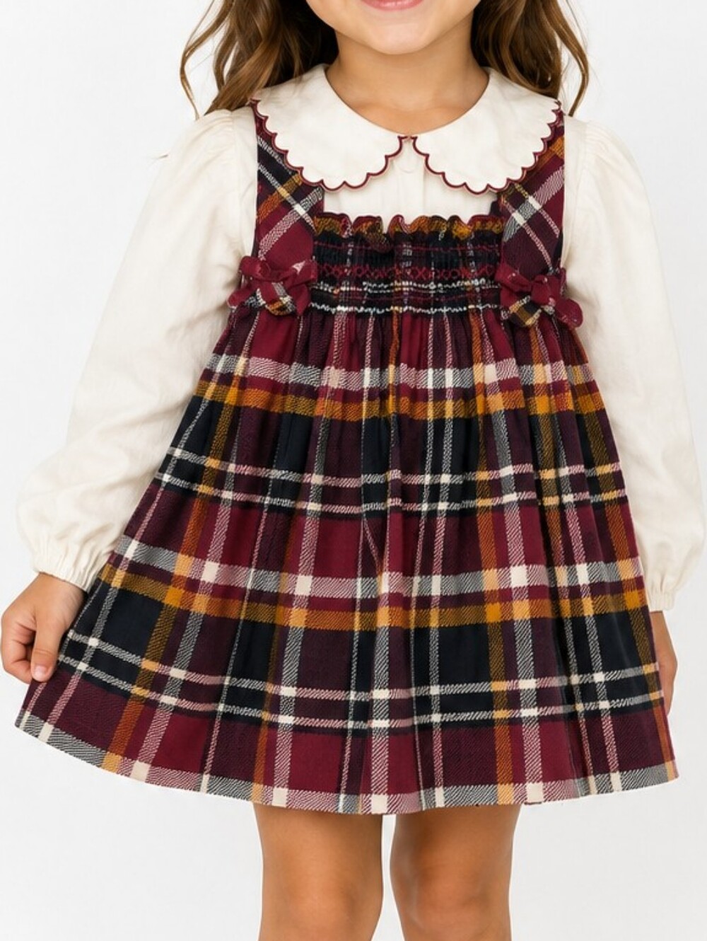 Rose Cottage Girls Plaid Dress with Peter Pan Collar | Size 6 | Cottagecore